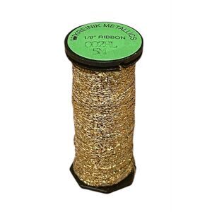 Kreinik 1/8" Metallic Ribbon - 10m - 002HL Gold High Luster